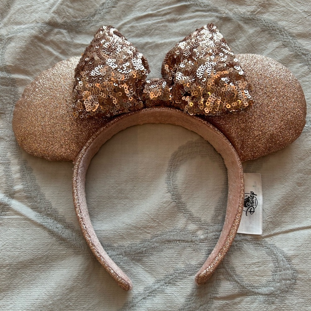 Disney Sequin Bow Kids Headband - Rose Gold